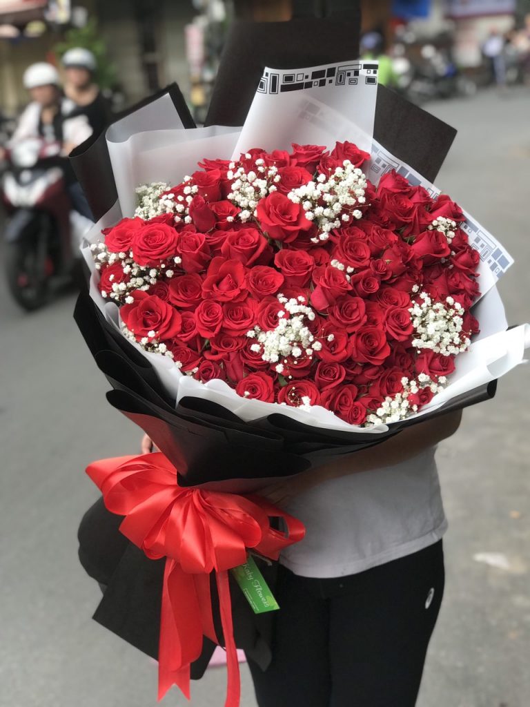 Hình ảnh bó hoa hồng đỏ valentine
