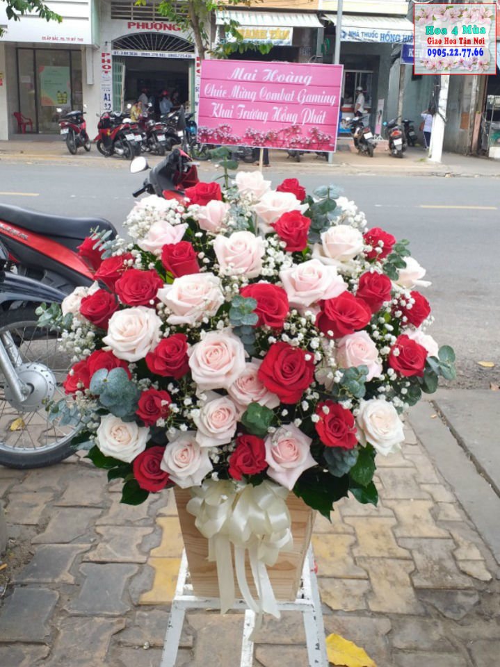 Giỏ hoa khai trương đẹp và tiện lợi tại shop hoa Quận Nam Từ Liên, Hà Nội